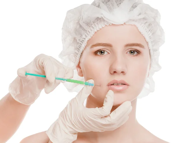 Cosmetic botox injection in face — Stock Photo, Image