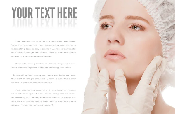 Medical face examination of beautiful woman — Stock Photo, Image