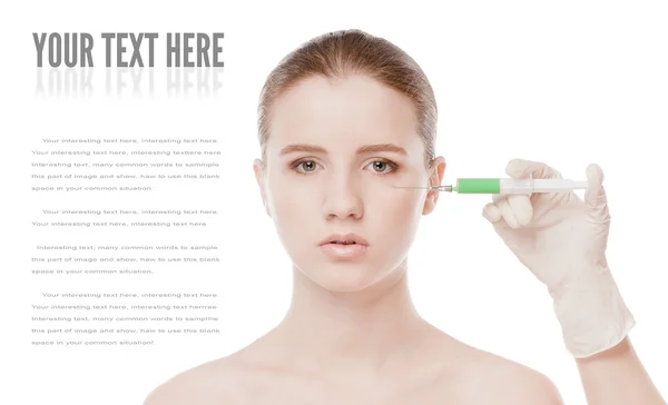 Injeção cosmética de botox no rosto — Fotografia de Stock