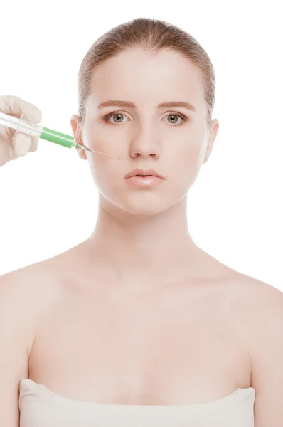 Yüz estetik Botoks enjeksiyonu — Stok fotoğraf