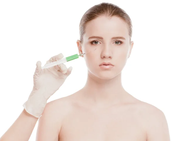 Косметическая инъекция ботокса в лицо — стоковое фото