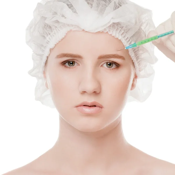 Kosmetische Botox-Injektion im Gesicht — Stockfoto