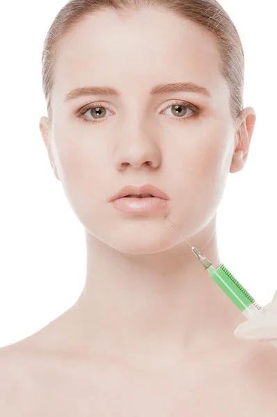 Cosmetische botox injectie in gezicht — Stockfoto