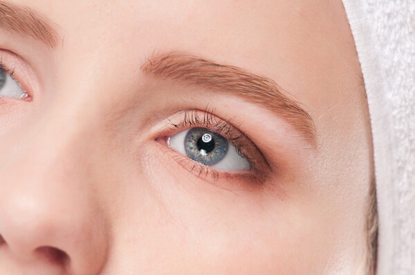 Part of woman face: closeup eye