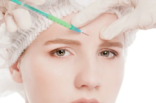 Cosmetic botox injection in face — Stock Photo, Image