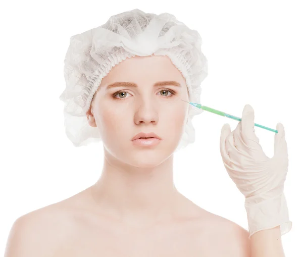 Estetyczna botox wstrzykiwań w twarz — Zdjęcie stockowe