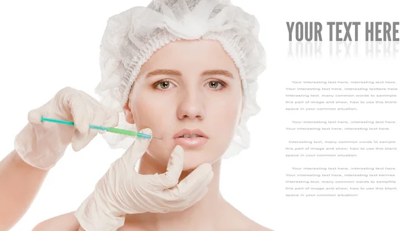 Cosmetic botox injection in face — Stock Photo, Image