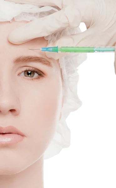 Cosmetische botox injectie in gezicht — Stockfoto