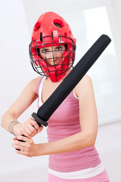 Woman doing self defence exercise — Stock Photo, Image