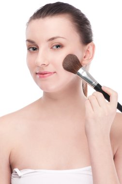 güzel bir kadınla fırça alıp yapmak