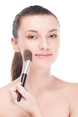 güzel bir kadınla fırça alıp yapmak