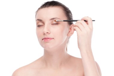 güzel bir kadınla fırça alıp yapmak