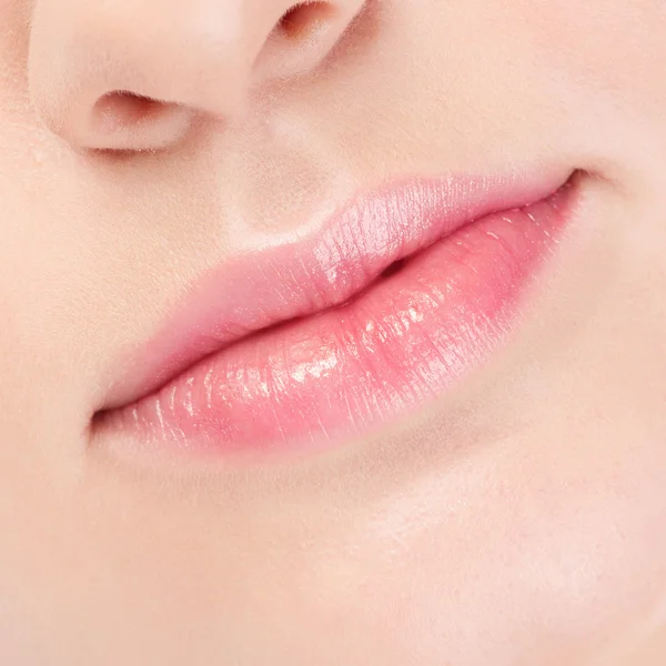 Closeup of lips with lipstick on them — Stock Photo © Wavebreakmedia
