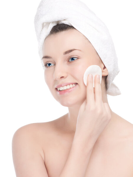 Young woman with perfect health skin of face