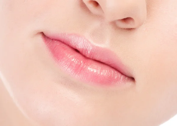 Close-up gezicht van schoonheid jonge vrouw. lippen zone — Stockfoto