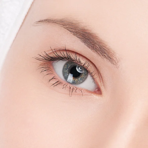 Part of woman face: closeup eye — Stock Photo, Image