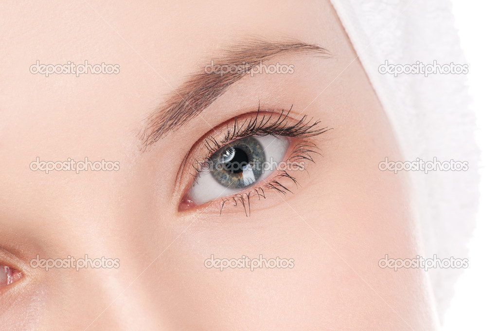 Part of woman face: closeup eye