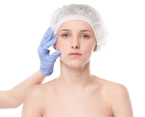 美しい女性の医療フェイス検討 — ストック写真