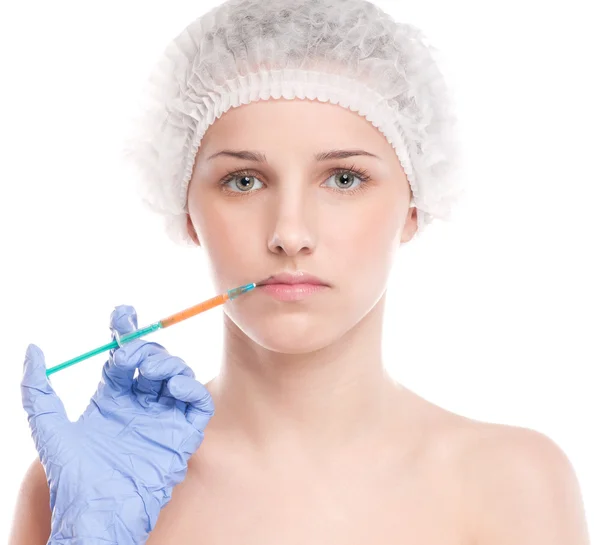 Cosmetische botox injectie in gezicht — Stockfoto