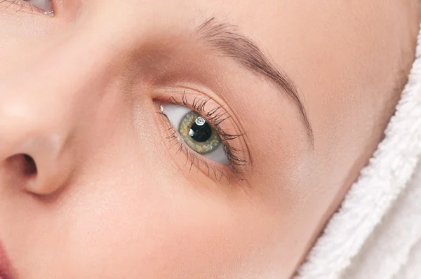 Deel van vrouw gezicht: closeup eye — Stockfoto