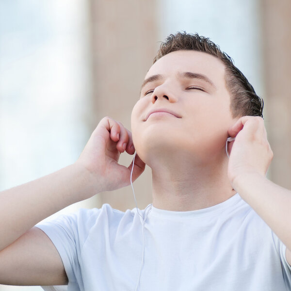 Young attractive man with headphones