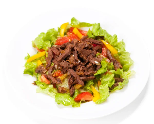 Spice Mexican salad with meat on plate — Stock Photo, Image