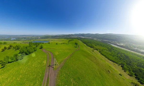 Beautiful small green mountain road — Stock Photo, Image