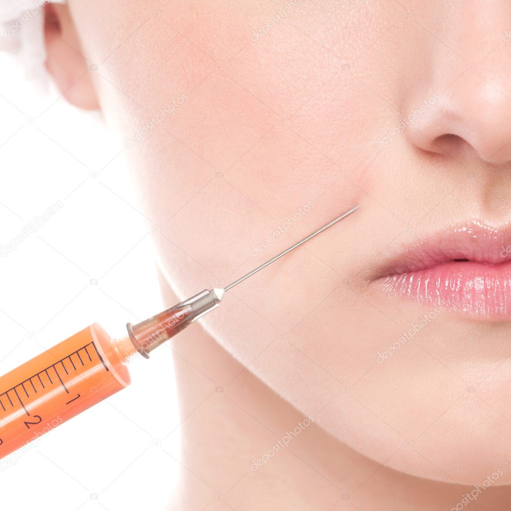 Cosmetic botox injection in face
