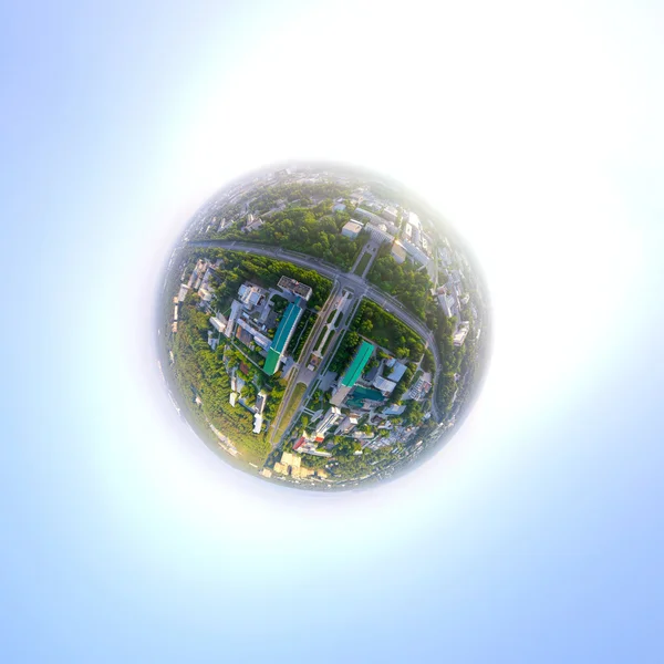 Lotnicze miasto widok z powietrza (helikopter) — Zdjęcie stockowe