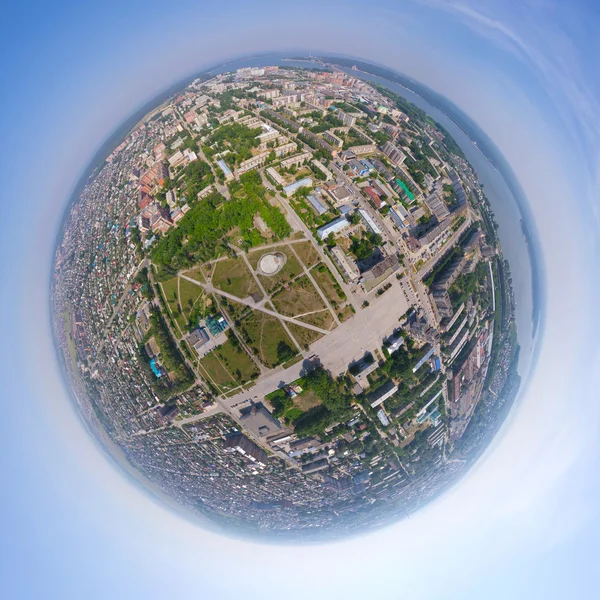 Vista aérea de la ciudad desde el aire (helicóptero ) —  Fotos de Stock