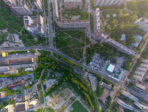 Luchtfoto Stadszicht uit de lucht (helikopter) — Stockfoto