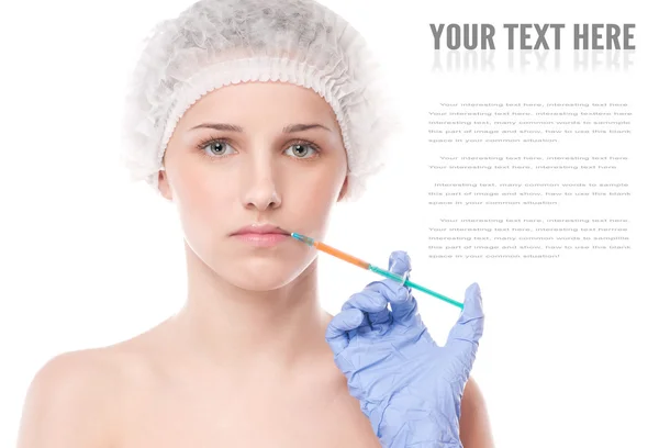 Kosmetische Botox-Injektion im Gesicht — Stockfoto