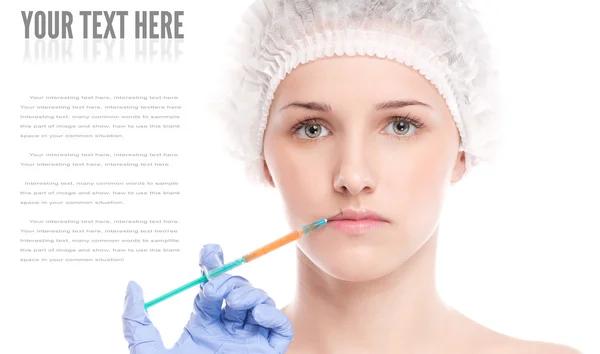 Cosmetic botox injection in face — Stock Photo, Image