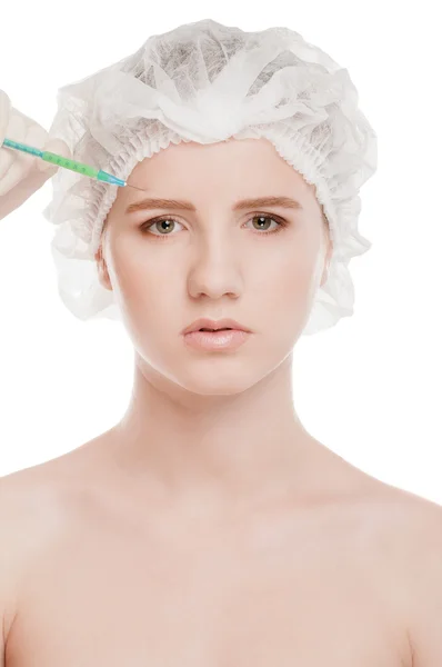 Kosmetiska botox injektion i ansikte — Stockfoto