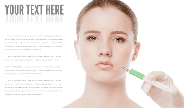 Injection cosmétique de botox dans le visage — Photo