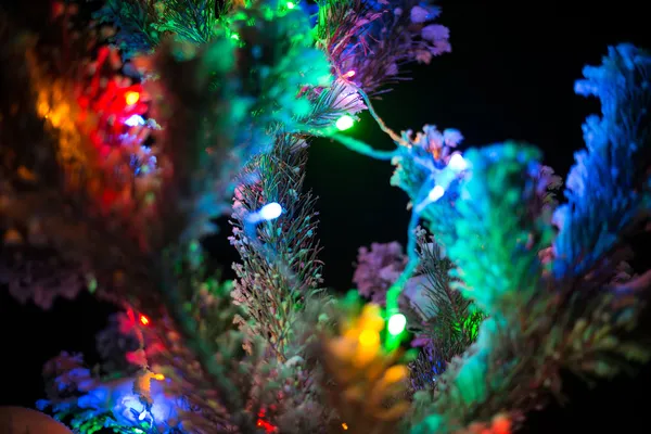 Luci lucenti di un Natale naturale — Foto Stock