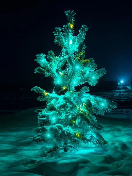 Luces brillantes de una Navidad natural — Foto de Stock