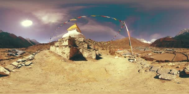 Dingboche Aldea Pheriche Nepal Punto Básico Pista Campamento Base Everest — Vídeo de stock