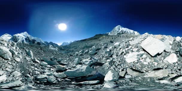 360 Vista Panorâmica Acampamento Base Everest Monte Everest Com Céu — Vídeo de Stock