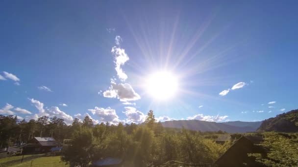 Uhd Pueblo Montaña Timelapse Verano Otoño Naturaleza Asiática Salvaje Campo — Vídeo de stock