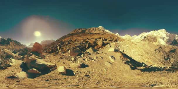 360 Panoramautsikt Över Everest Base Campingplats Mount Everest Med Vacker — Stockvideo