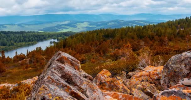 Mountain Lake Time Lapse Summer Autumn Time Wild Nature Rural — Stock Video