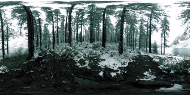 360 Lac Montagne Saison Hiver Nature Sauvage Sibérie Vallée Montagneuse — Video