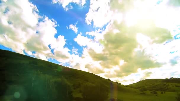 Uhd Dağ Çayırı Zaman Dilimi Yaz Sonbahar Zamanı Vahşi Rus — Stok video