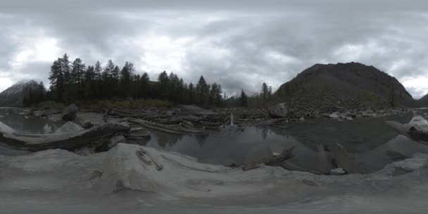 360 Ορεινή Λίμνη Καλοκαίρι Φθινόπωρο Άγρια Φύση Και Αγροτική Κοιλάδα — Αρχείο Βίντεο