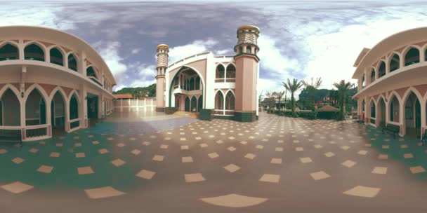 360 Von Außen Des Inneren Platzes Der Moschee Mit Dem — Stockvideo