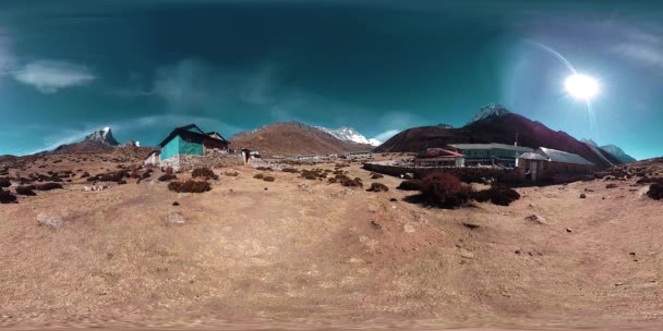 Van Dingboche Pheriche Dorp Nepal Basispunt Van Zwaarste Basiskamp Track — Stockvideo