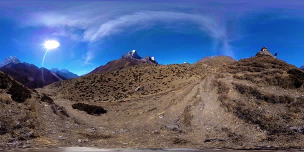 Van Dingboche Pheriche Dorp Nepal Basispunt Van Zwaarste Basiskamp Track — Stockvideo