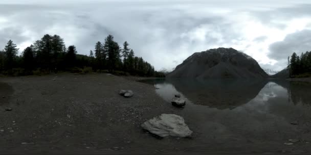 360 Lapso Tiempo Lago Montaña Temporada Invierno Naturaleza Salvaje Siberiana — Vídeo de stock