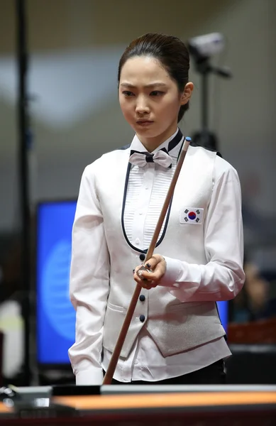 Cha Yu-Ram billiard player of South Korea — Stock Photo, Image